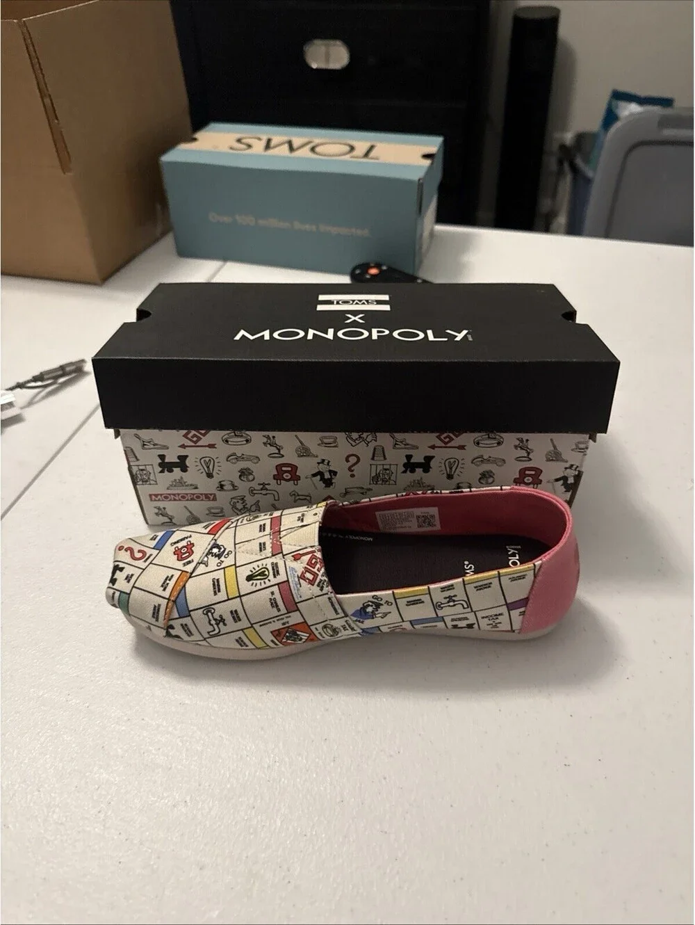 TOMS x Monopoly Alpargata Women’s 6.5 Limited Edition Slip On Shoes NWT